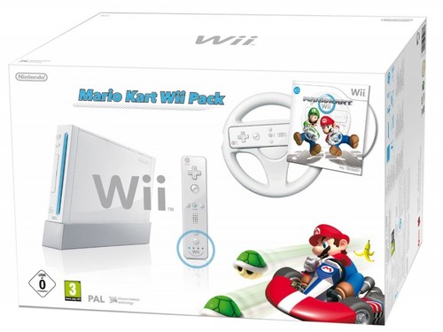 Console wii bianca mario kart - wii,